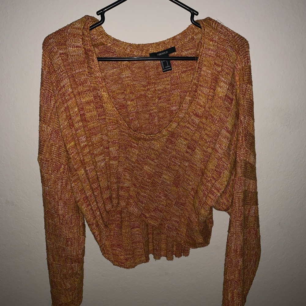 F21 Oversized Longsleeve Crop.